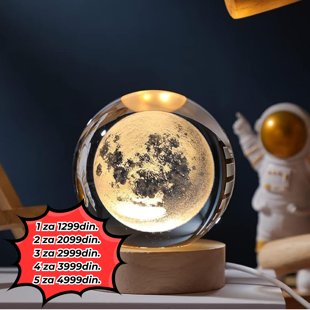 3D Kristalna Lopta - Solarni Sistem Lampa